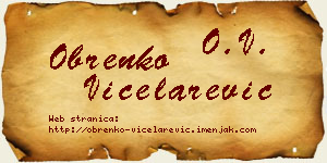 Obrenko Vicelarević vizit kartica